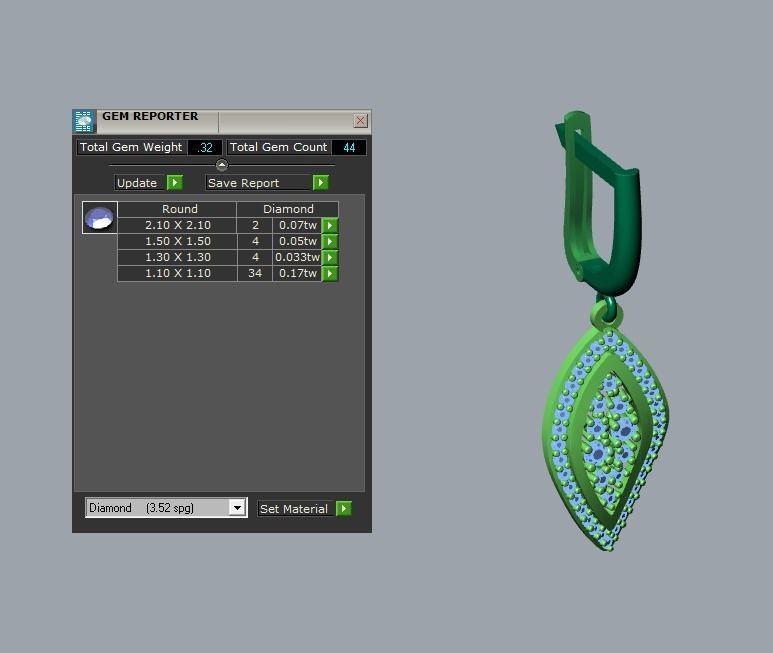 17 hanging earrings in this package 3D Model Collection_32