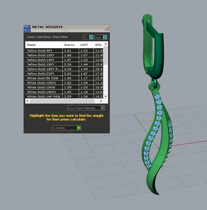 17 hanging earrings in this package 3D Model Collection_65