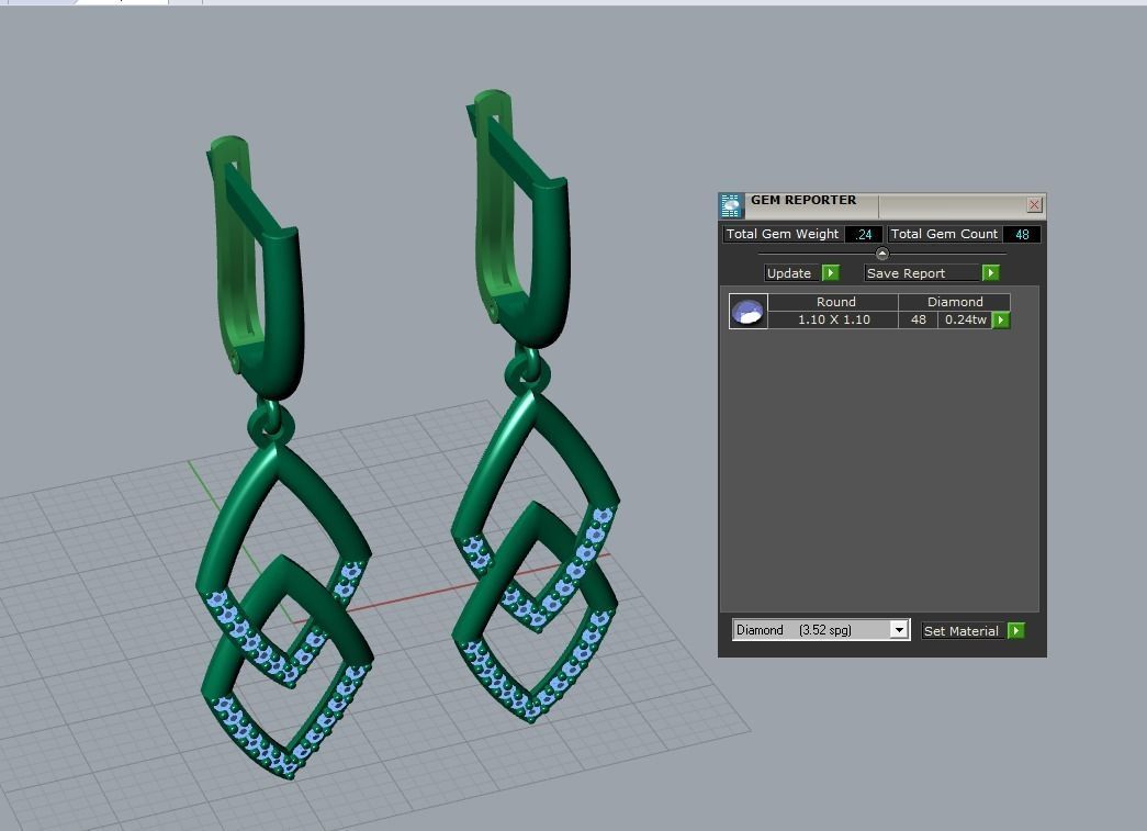 17 hanging earrings in this package 3D Model Collection_74