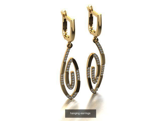 17 hanging earrings in this package 3D Model Collection_8