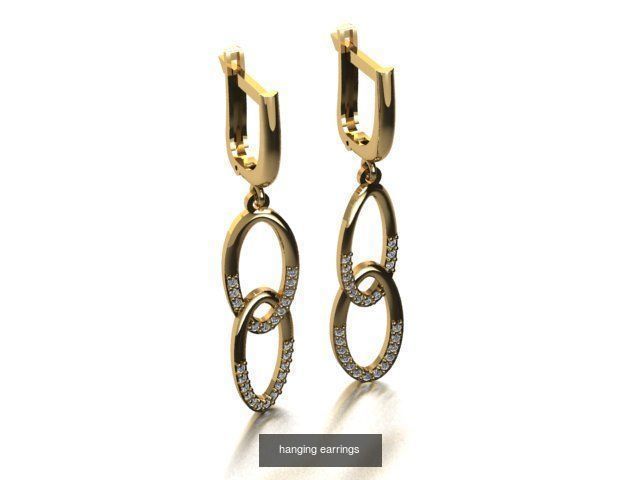 17 hanging earrings in this package 3D Model Collection_10