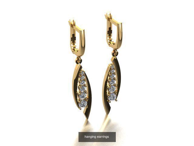 17 hanging earrings in this package 3D Model Collection_19
