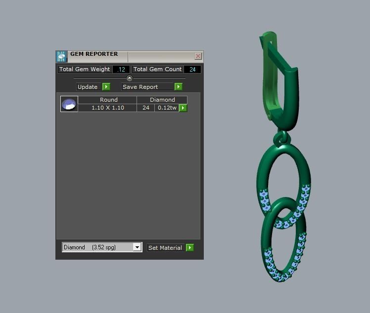 17 hanging earrings in this package 3D Model Collection_52