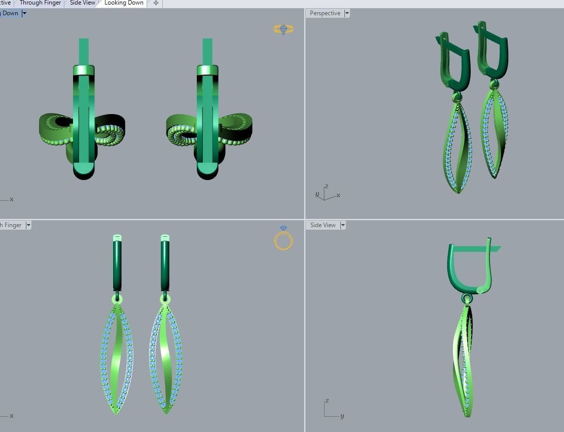 17 hanging earrings in this package 3D Model Collection_26