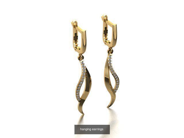 17 hanging earrings in this package 3D Model Collection_9