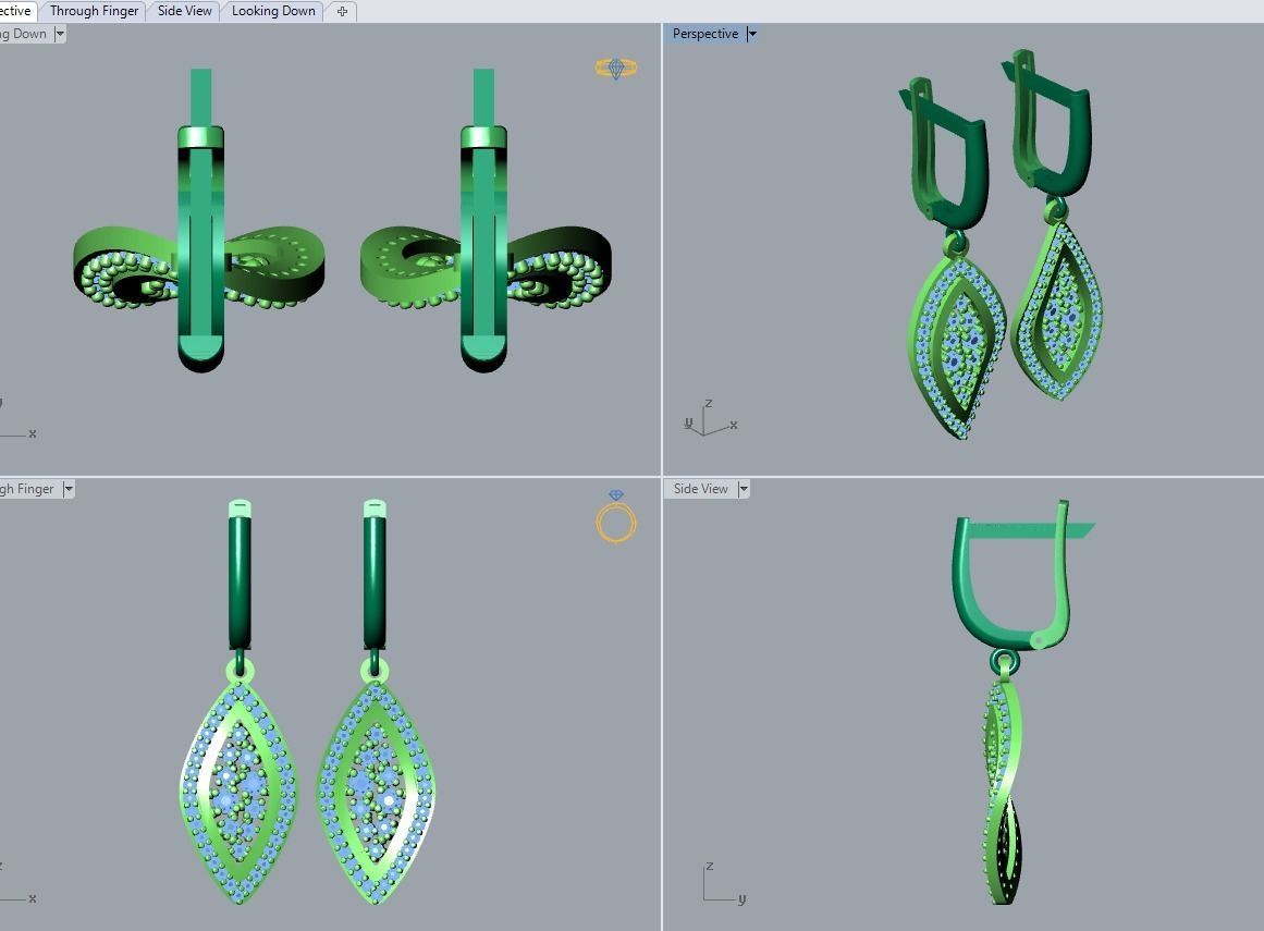 17 hanging earrings in this package 3D Model Collection_31