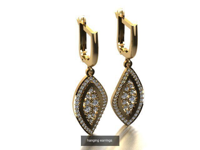 17 hanging earrings in this package 3D Model Collection_6