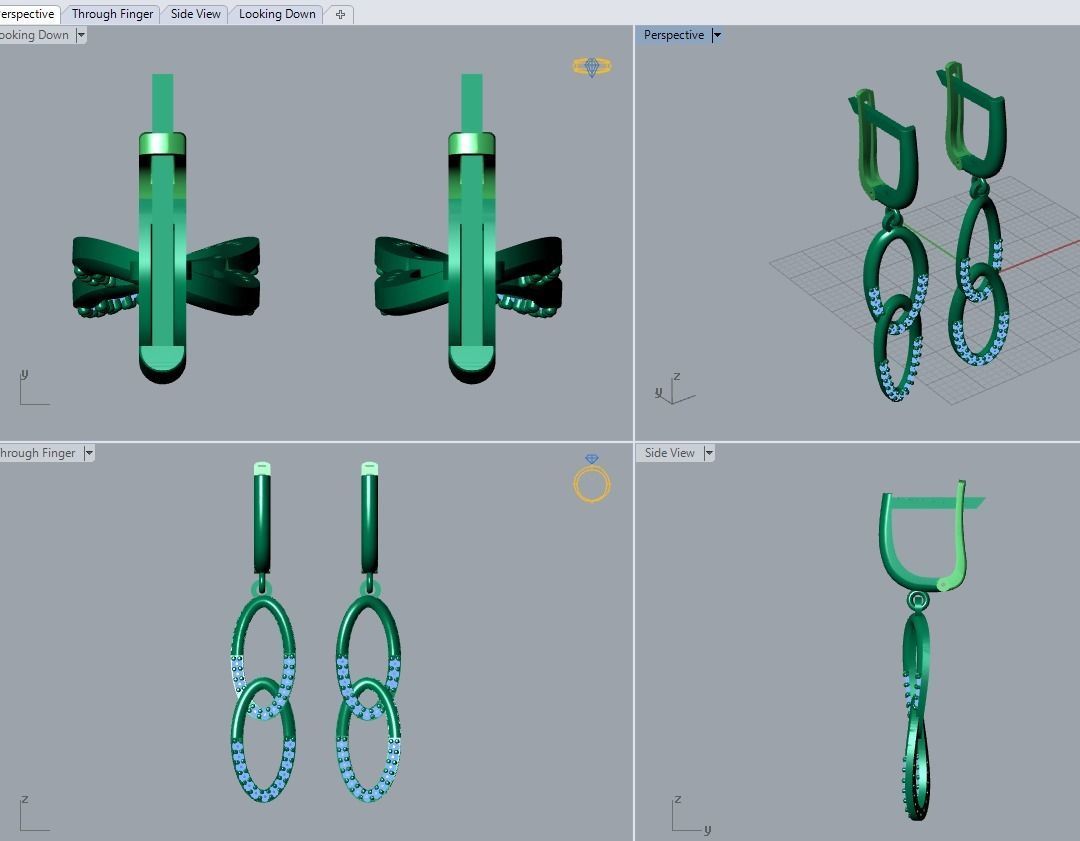 17 hanging earrings in this package 3D Model Collection_51