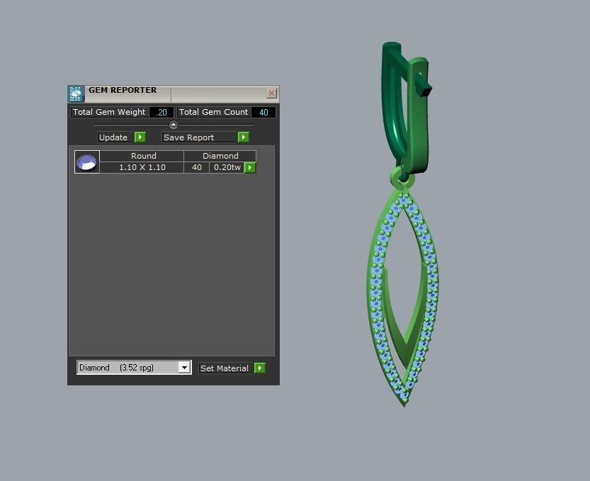 17 hanging earrings in this package 3D Model Collection_37