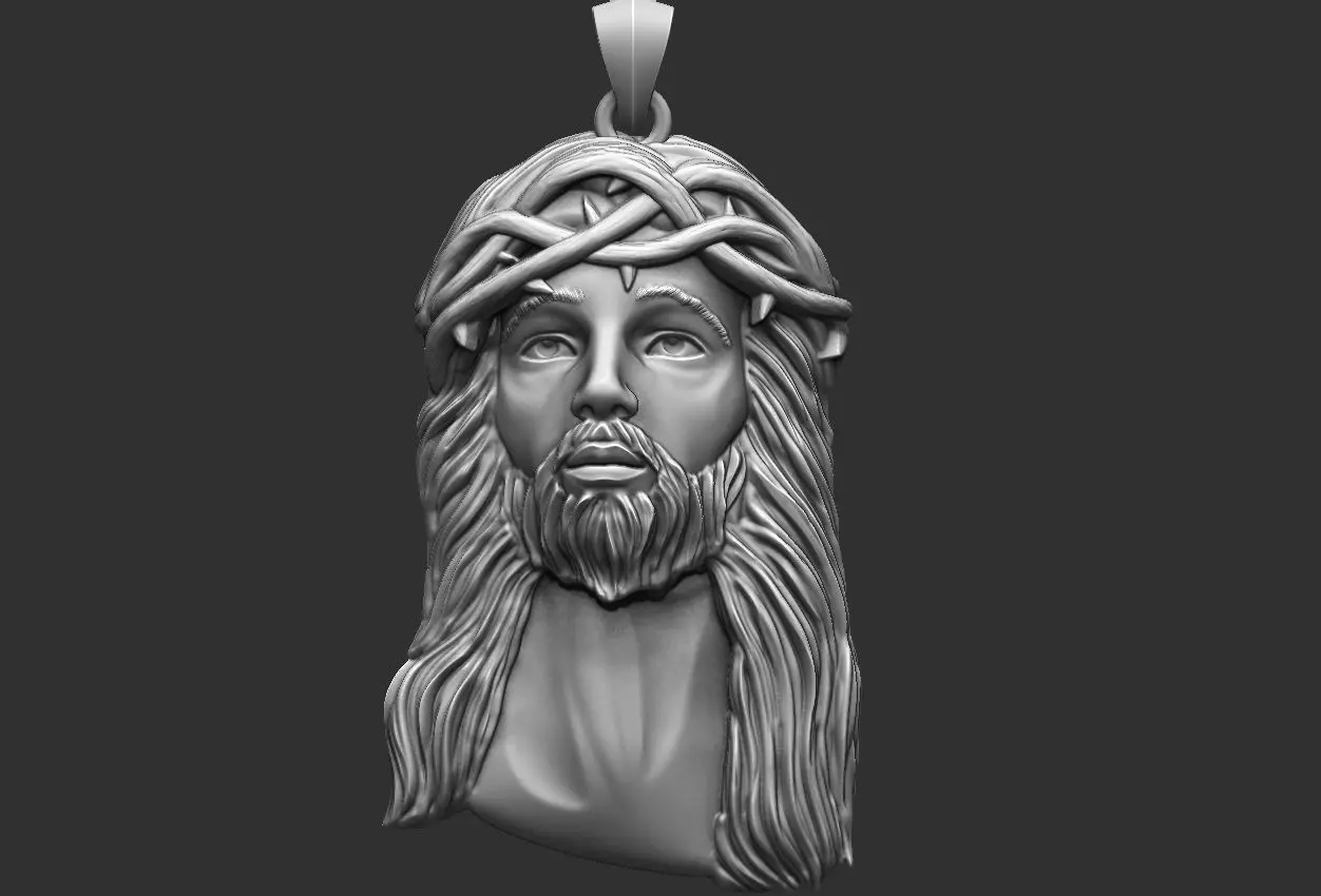 Jesus Face Pendant 3D print model