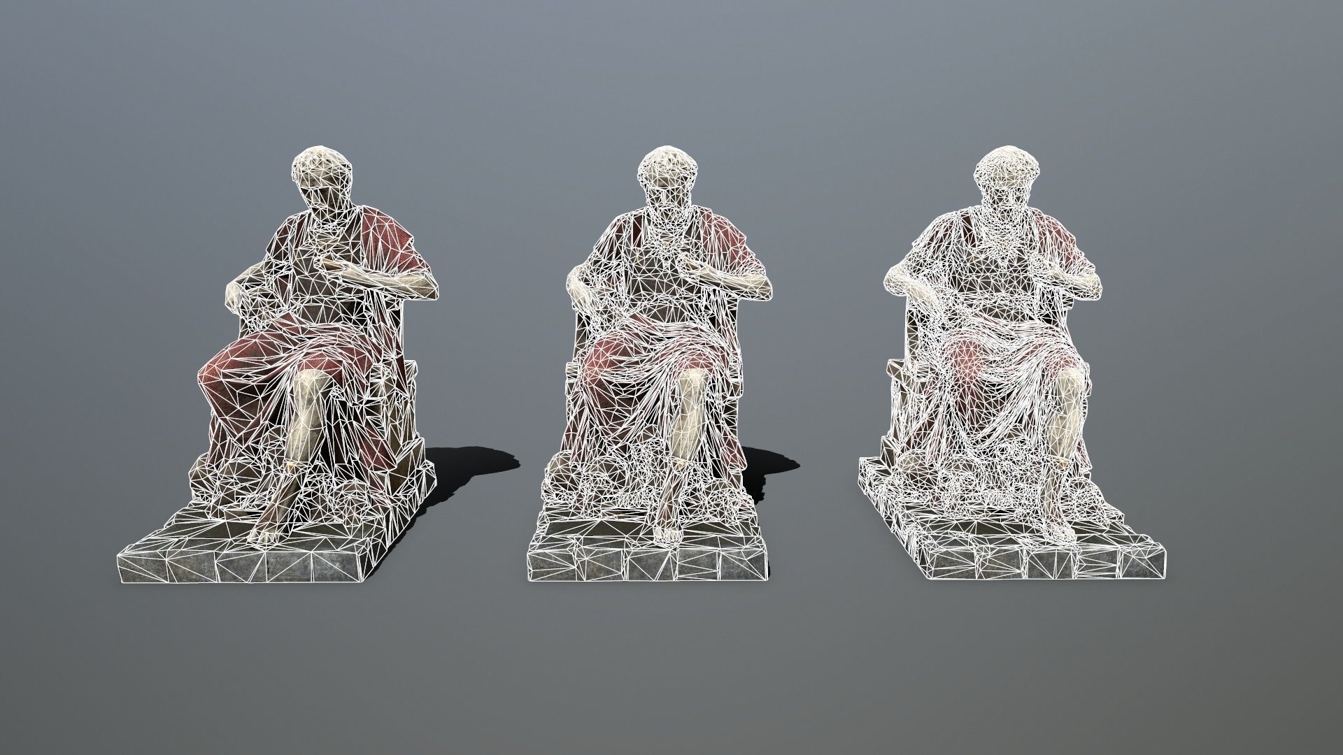 Man Statue Low-poly 3D model_13