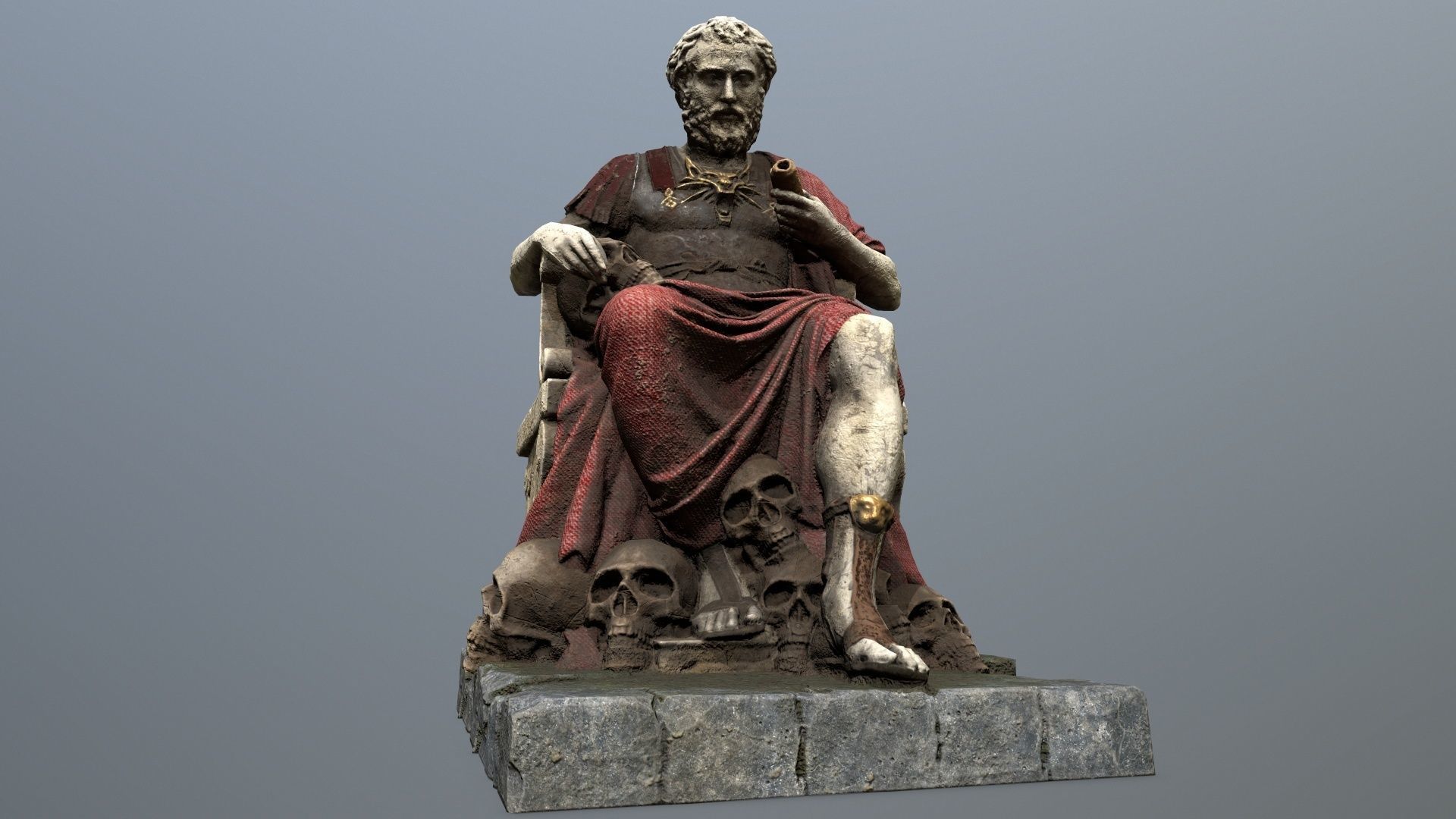 Man Statue Low-poly 3D model_1