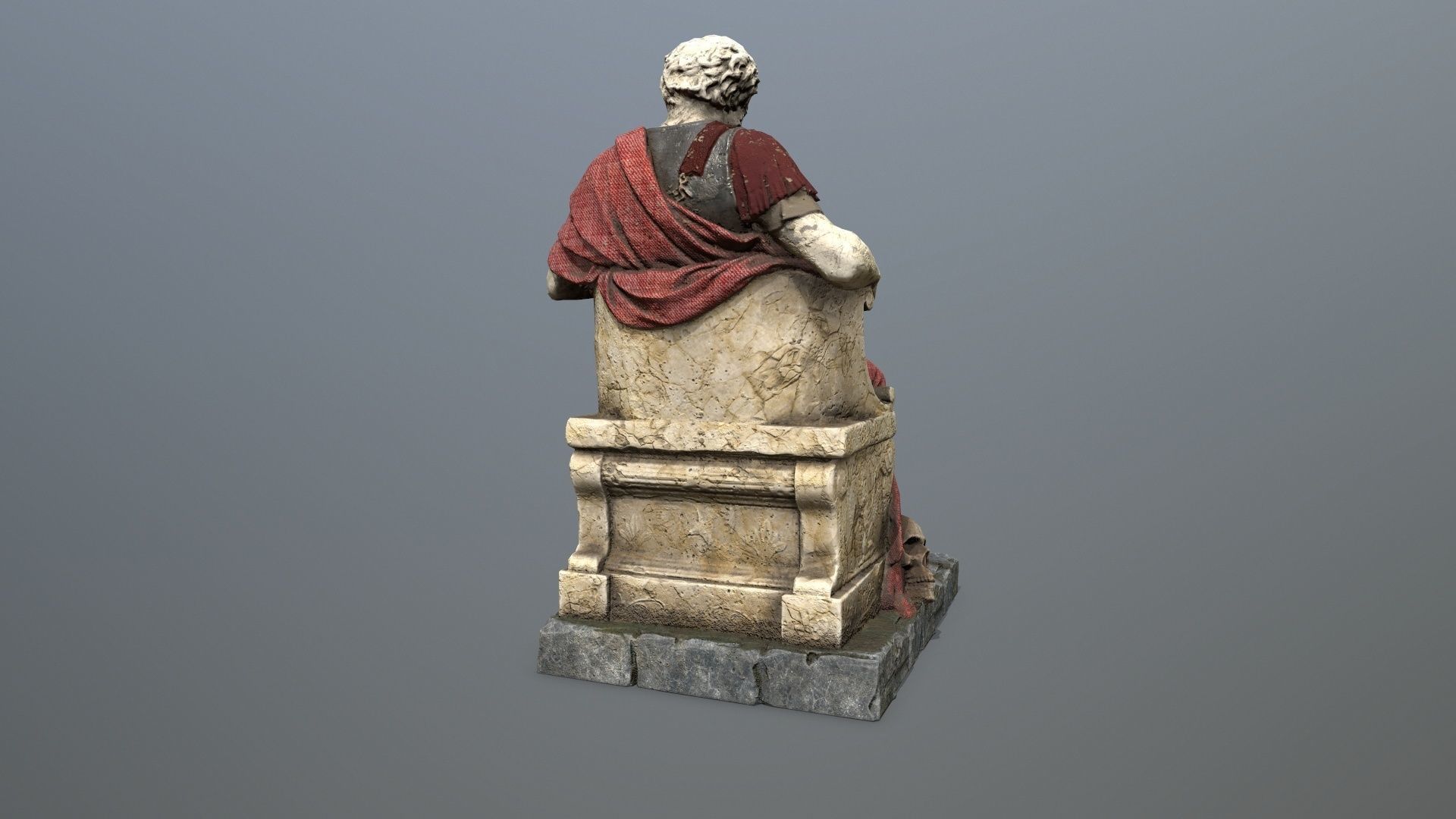 Man Statue Low-poly 3D model_8