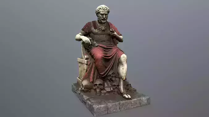 Man Statue Low-poly 3D model