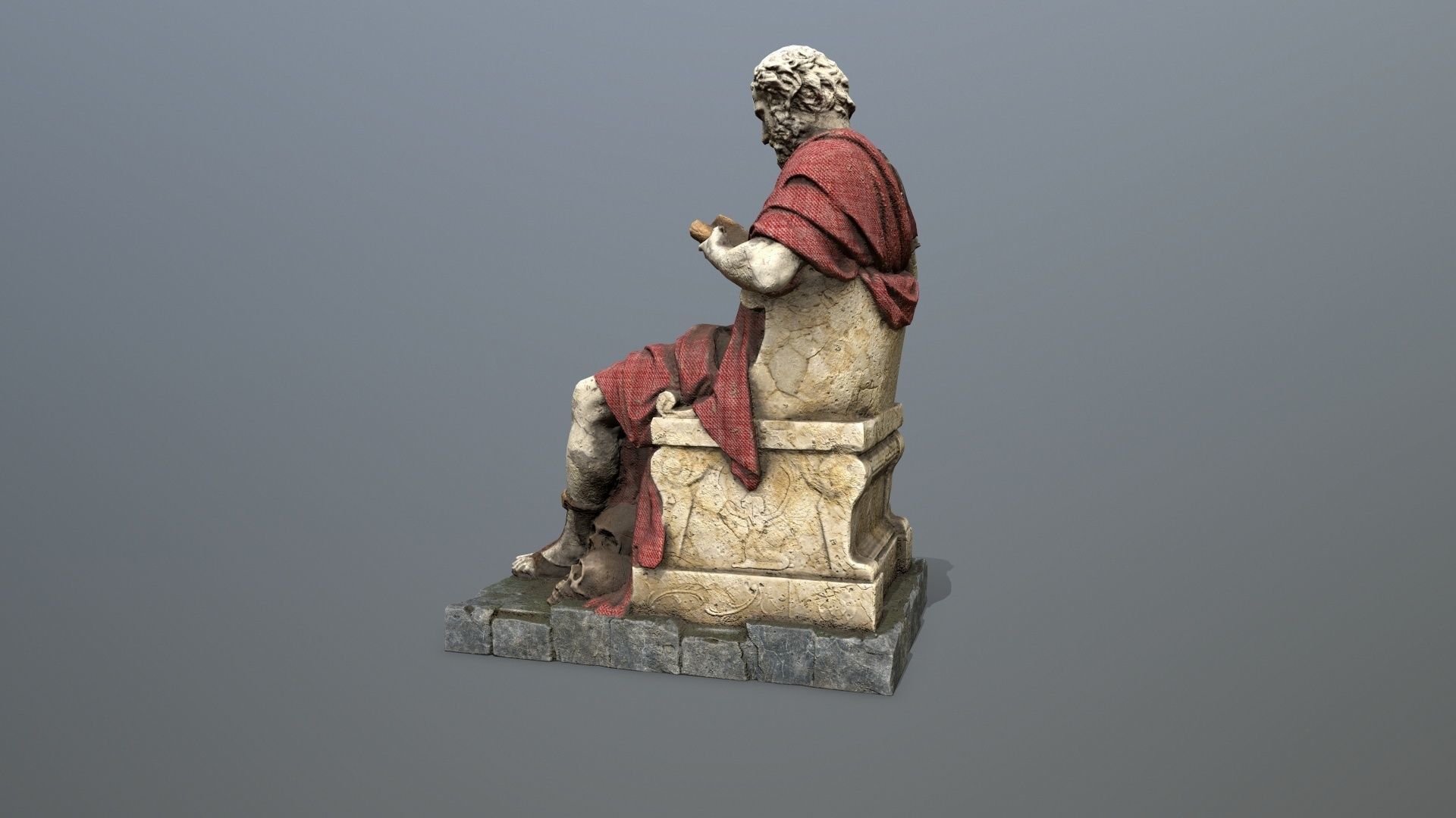 Man Statue Low-poly 3D model_6