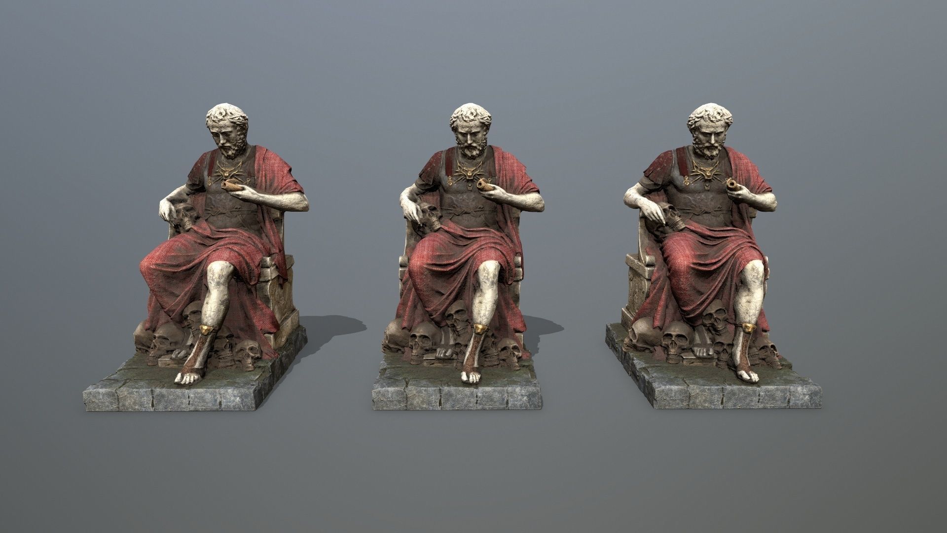 Man Statue Low-poly 3D model_12