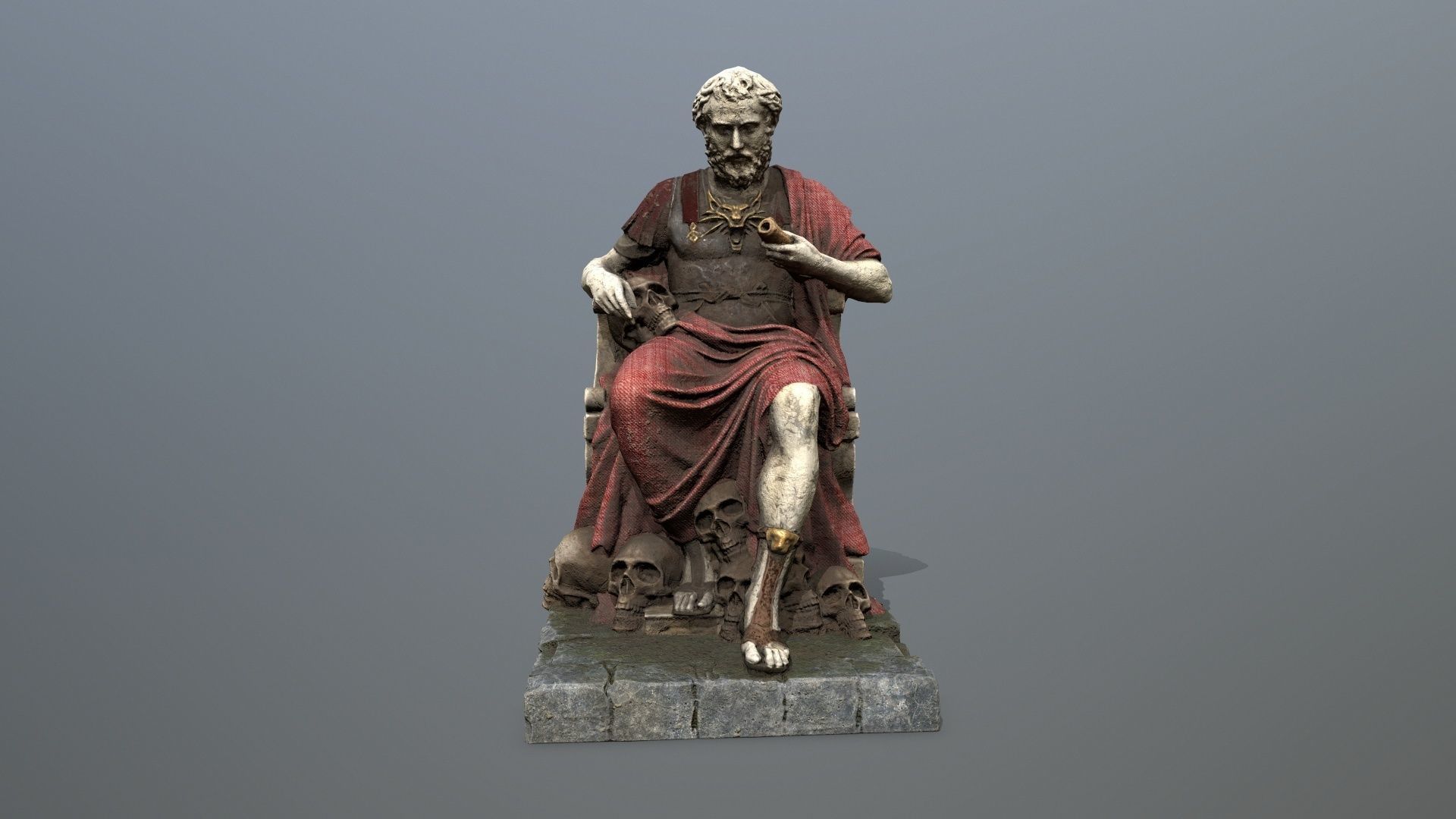 Man Statue Low-poly 3D model_3