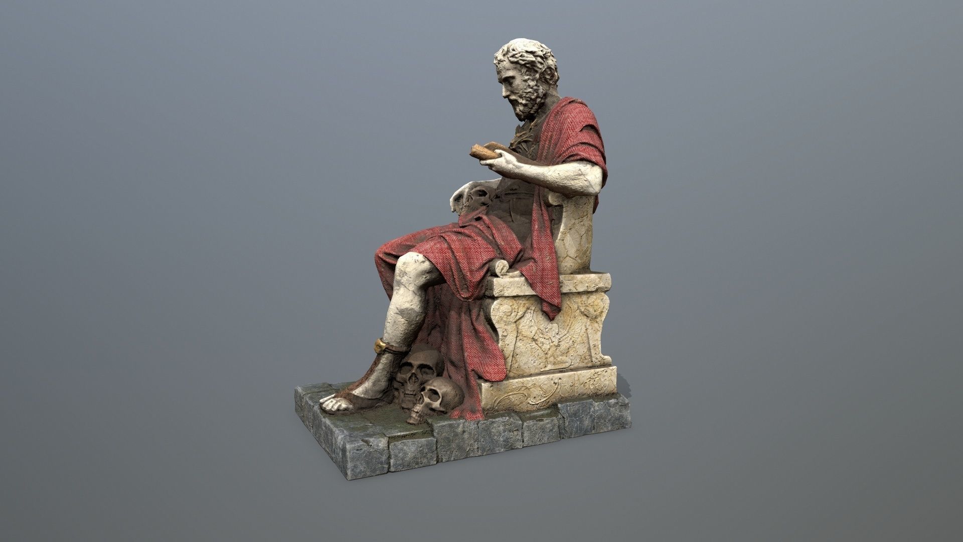 Man Statue Low-poly 3D model_5