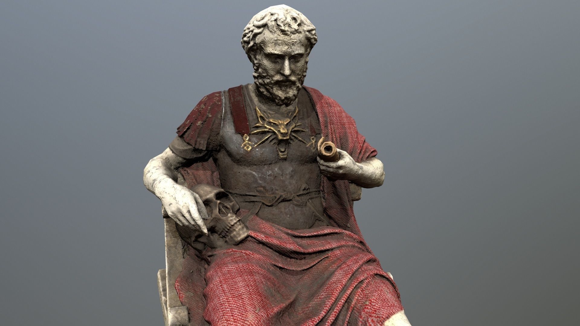 Man Statue Low-poly 3D model_11