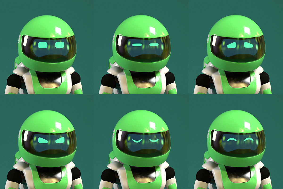 Robot character transformer scooter future scifi rigged in maya Low-poly 3D model_15