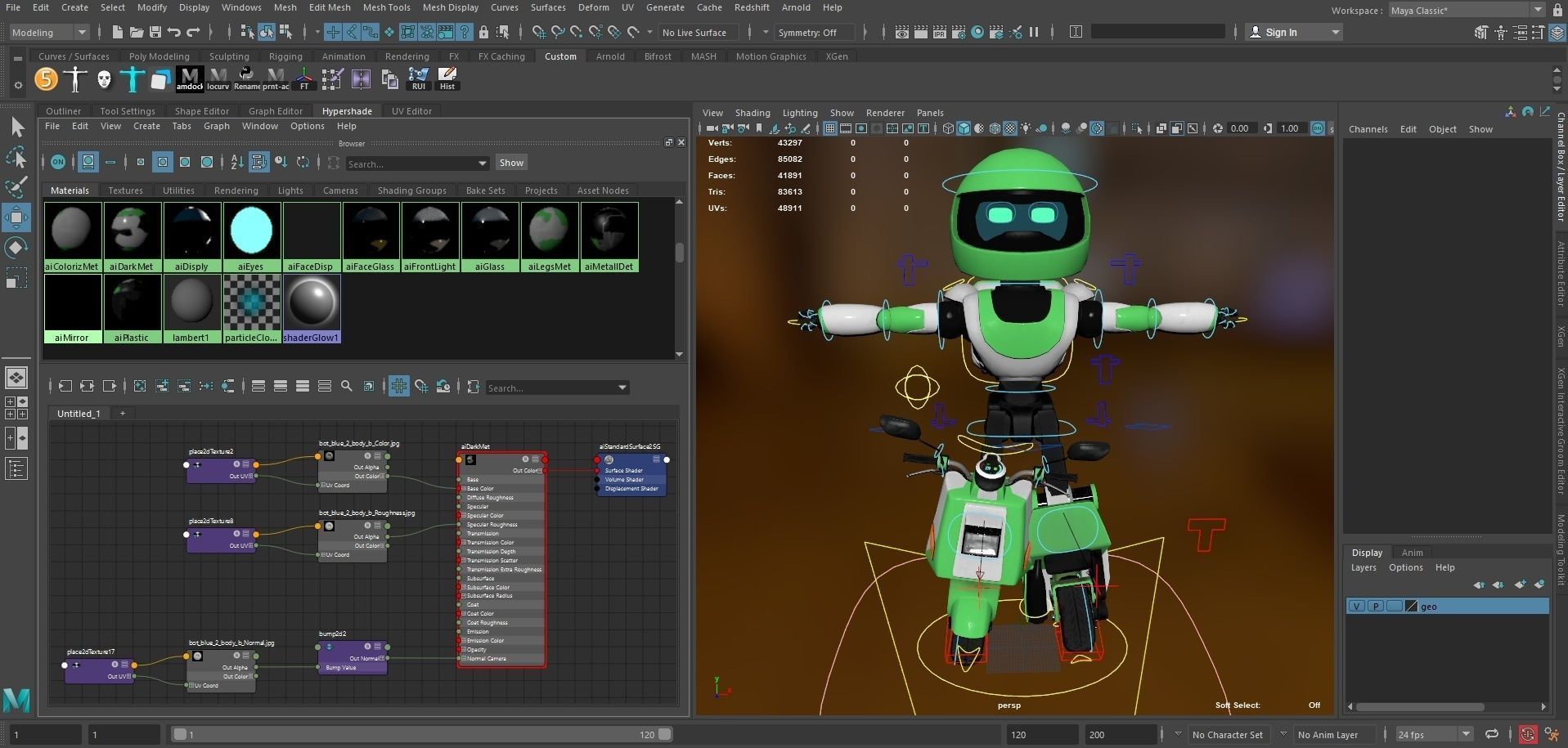 Robot character transformer scooter future scifi rigged in maya Low-poly 3D model_16