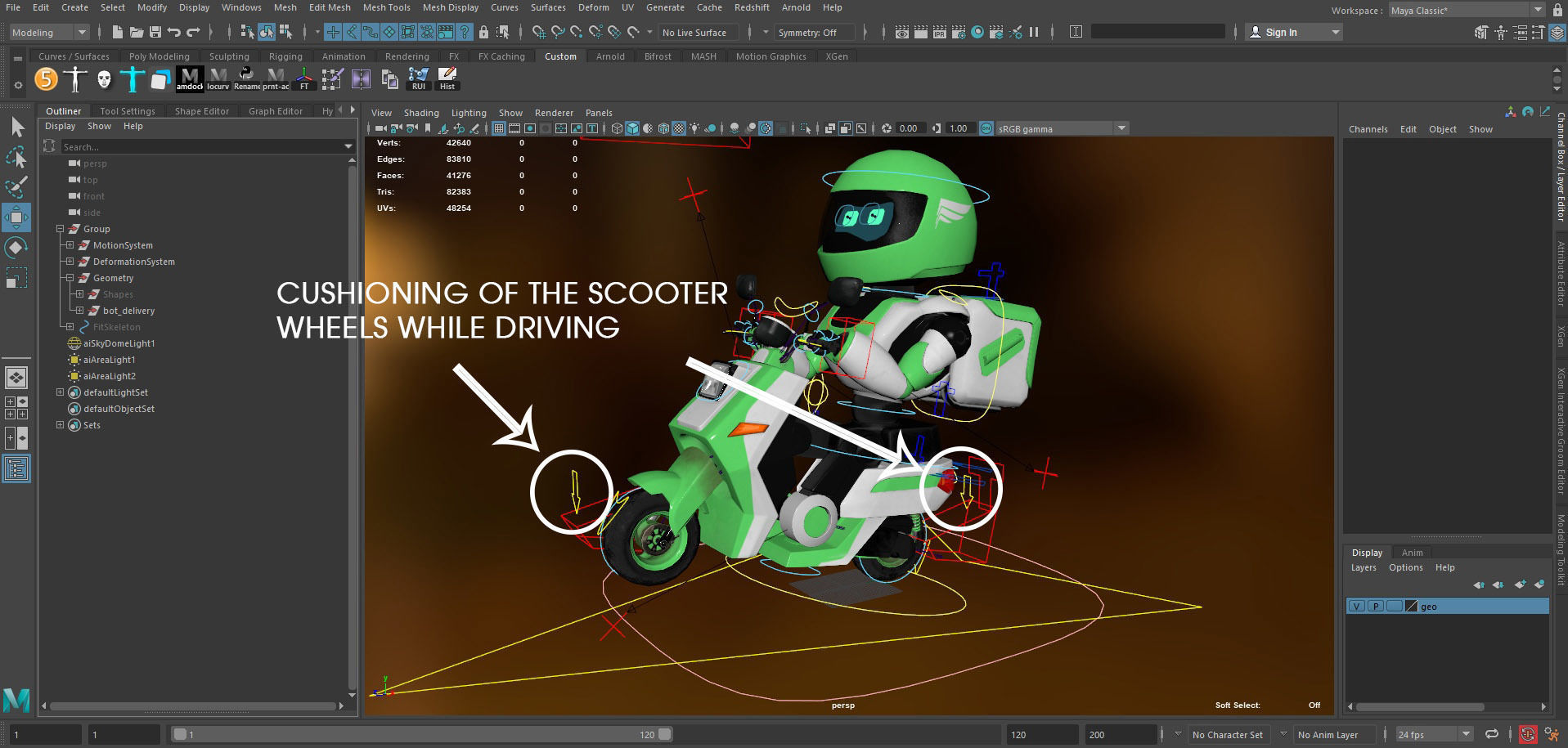 Robot character transformer scooter future scifi rigged in maya Low-poly 3D model_20