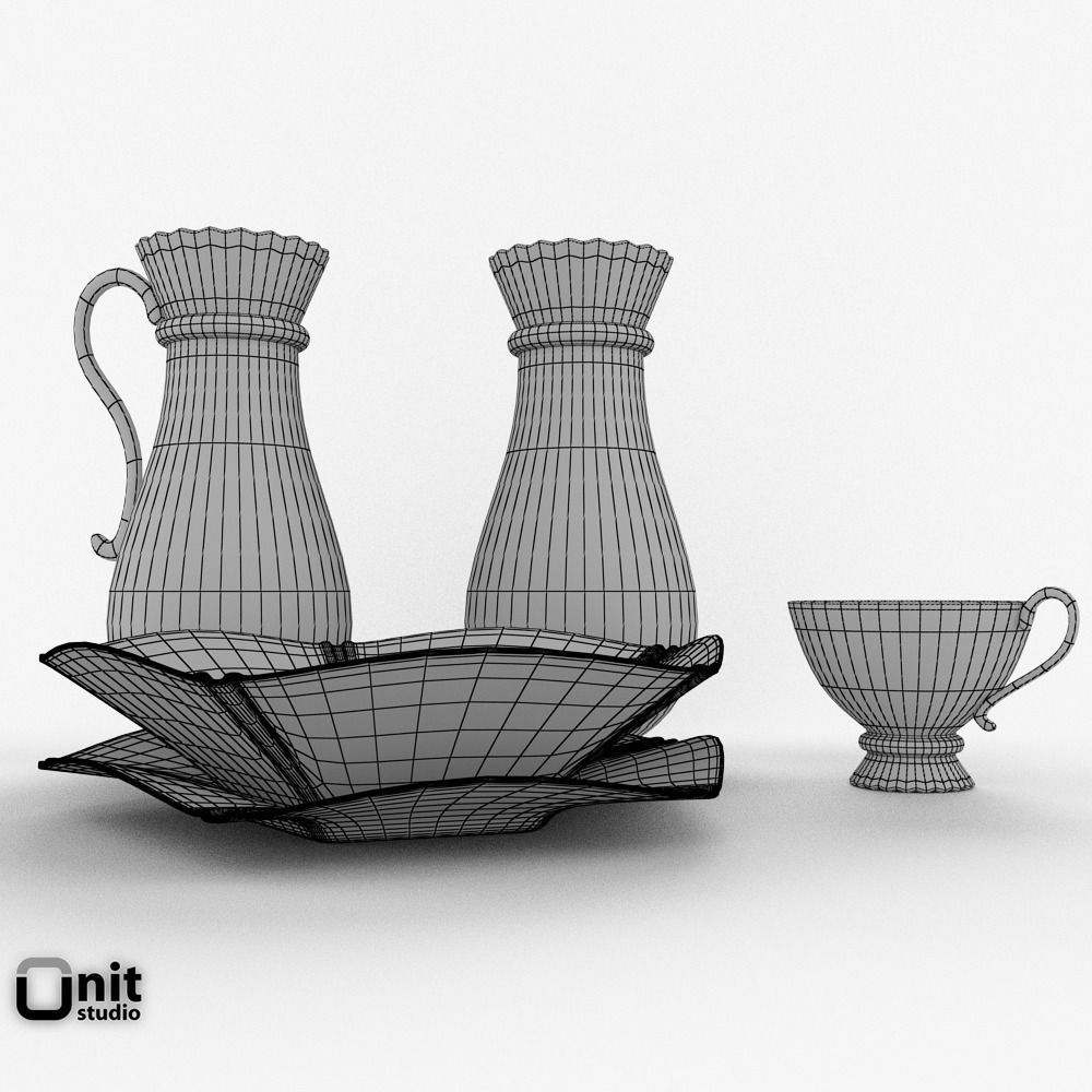 Porcelain China Dinnerware Set 3D model_4