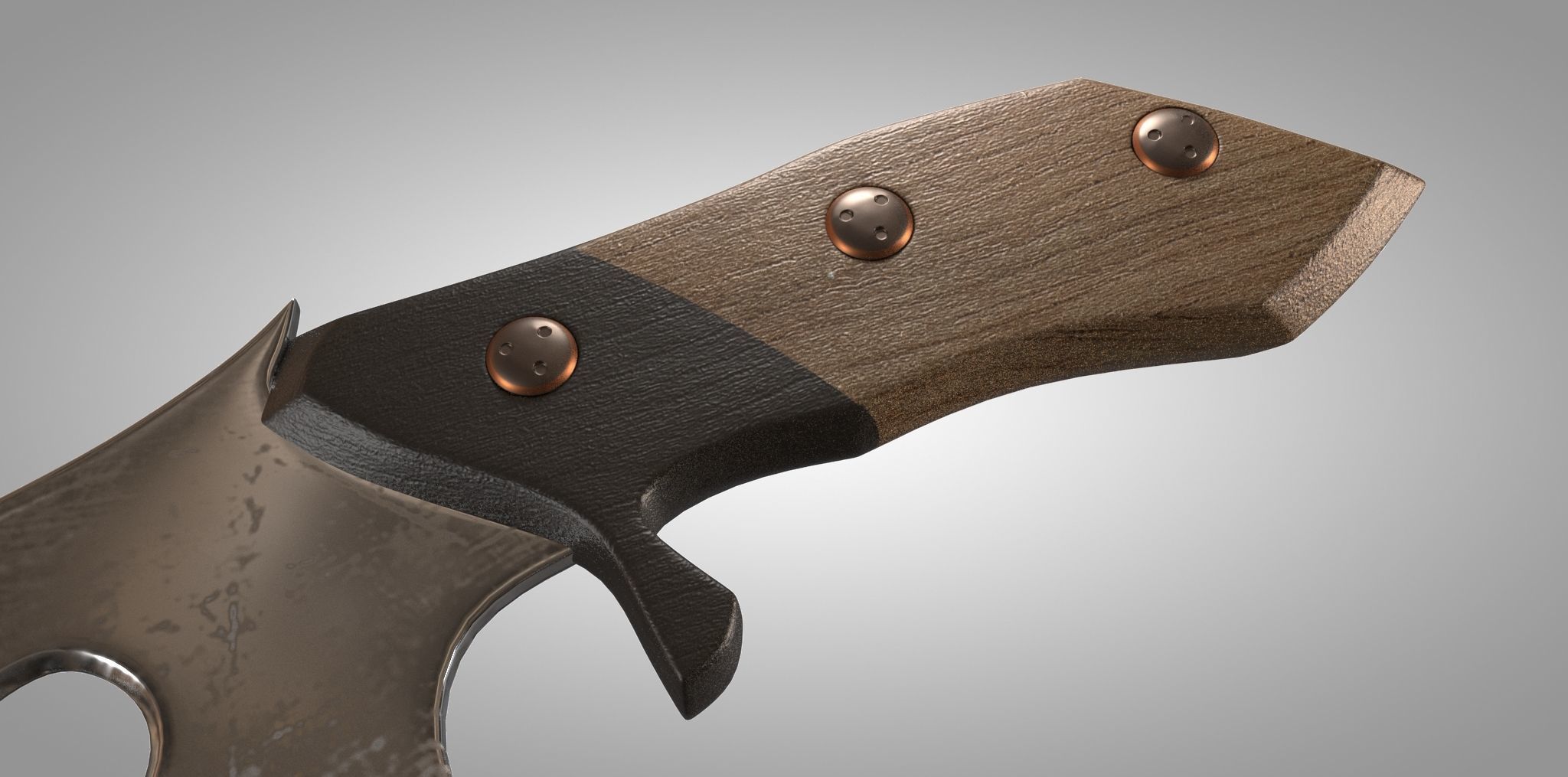 Combat Knife Low-poly 3D model_2