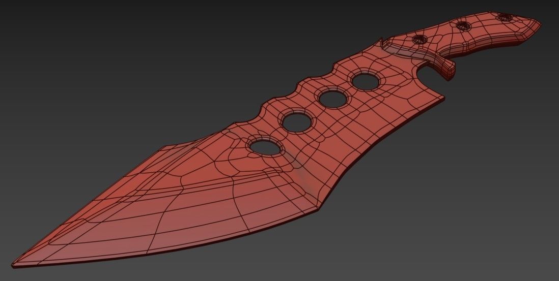 Combat Knife Low-poly 3D model_1