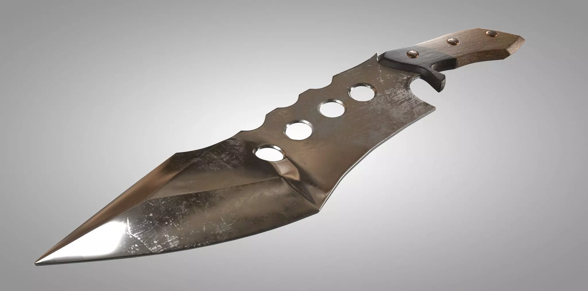 Combat Knife Low-poly 3D model_0