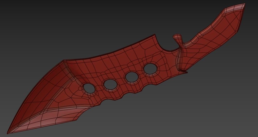 Combat Knife Low-poly 3D model_5