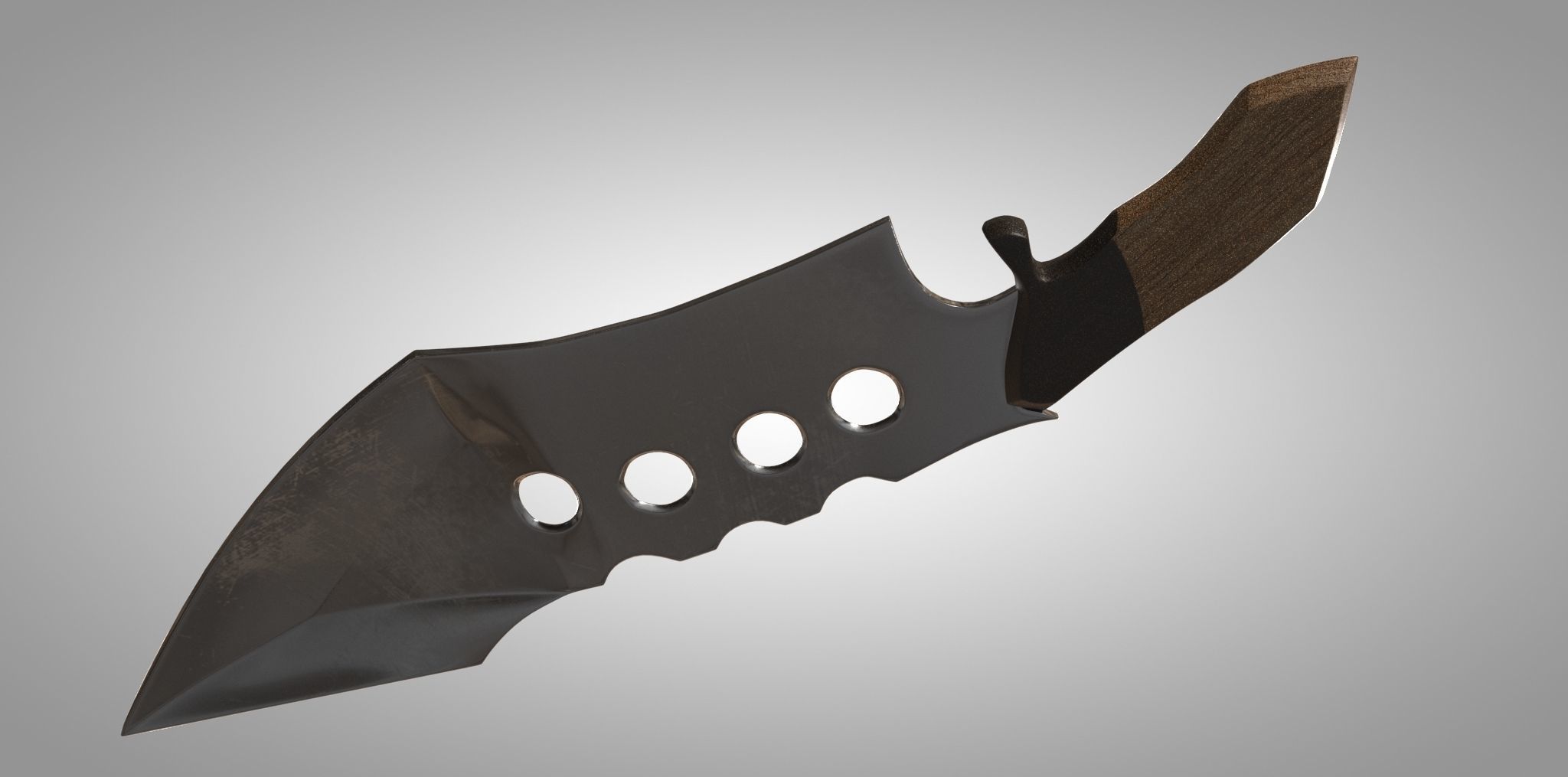 Combat Knife Low-poly 3D model_4