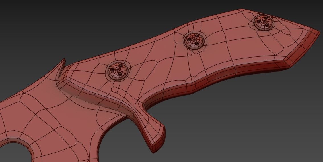 Combat Knife Low-poly 3D model_3