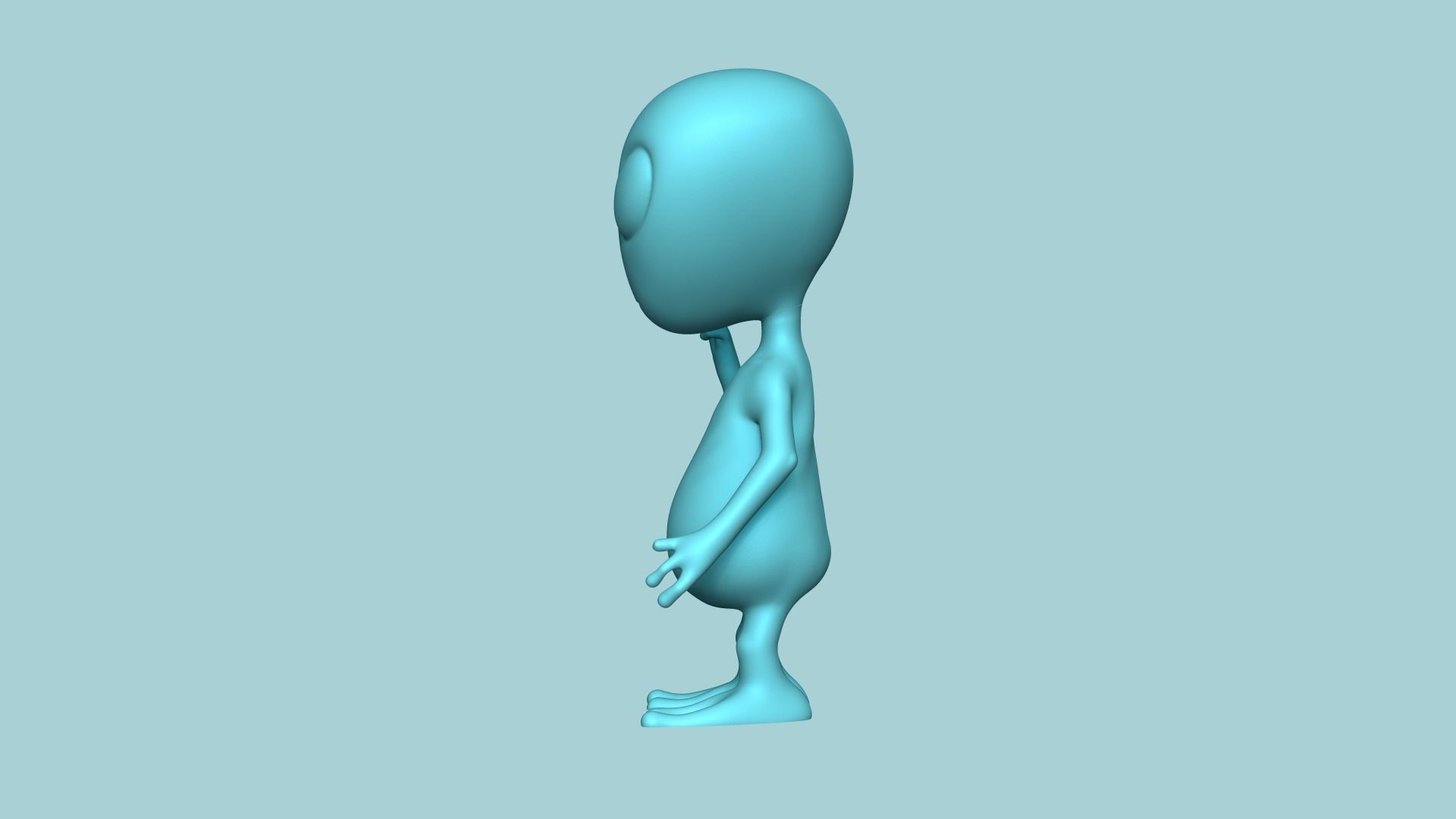 Cute Alien Miniature - STL Printable 3D print model_7
