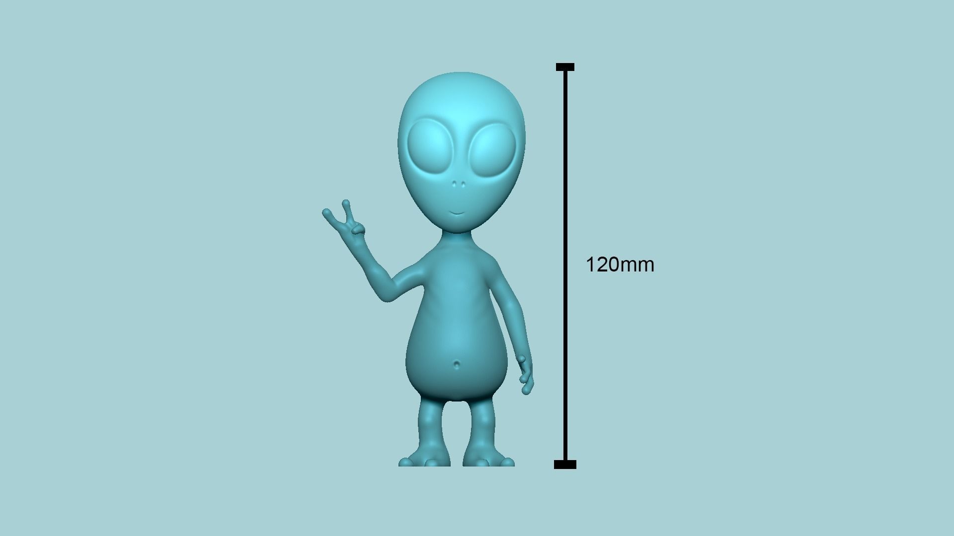 Cute Alien Miniature - STL Printable 3D print model_11