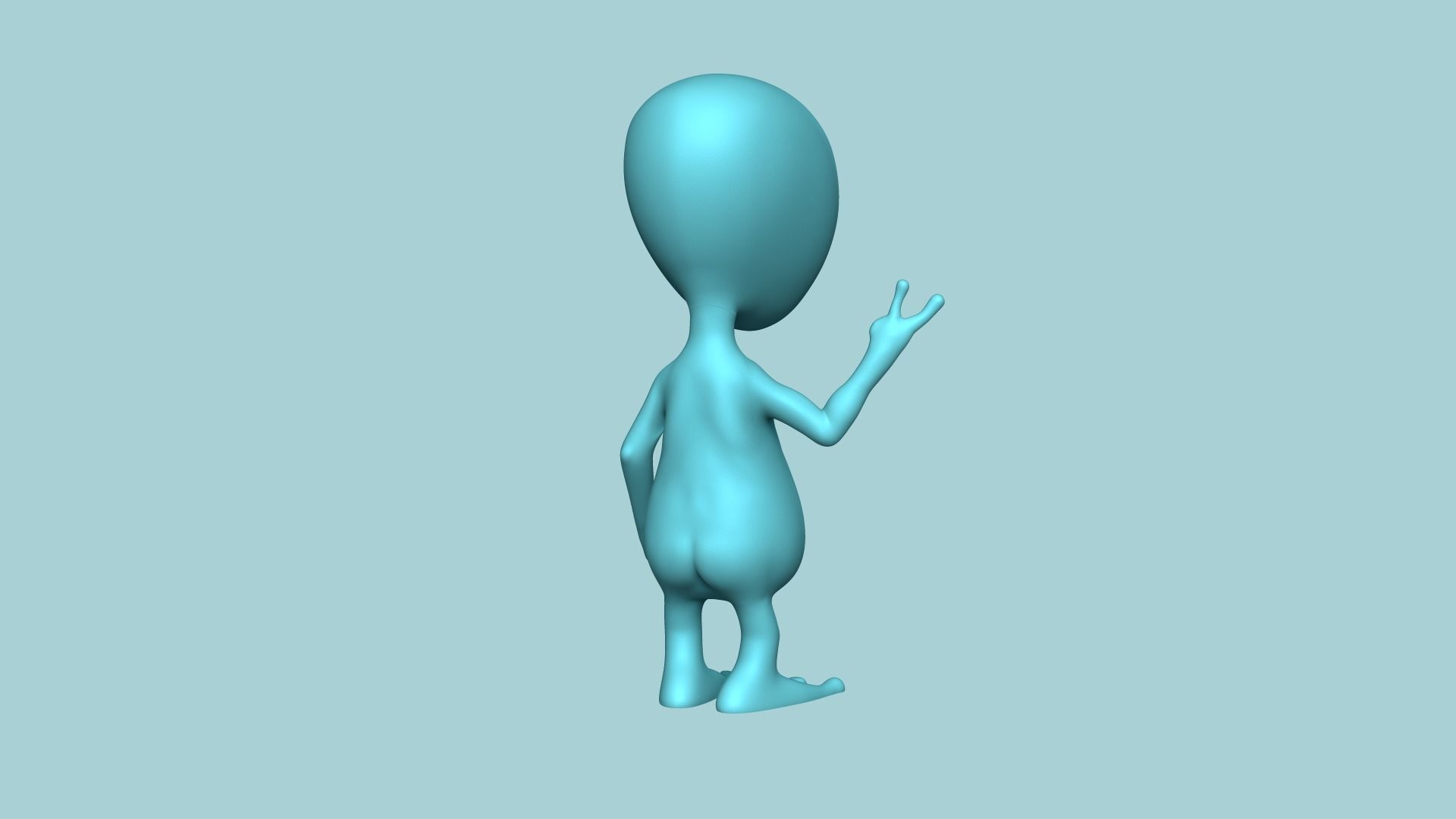 Cute Alien Miniature - STL Printable 3D print model_5