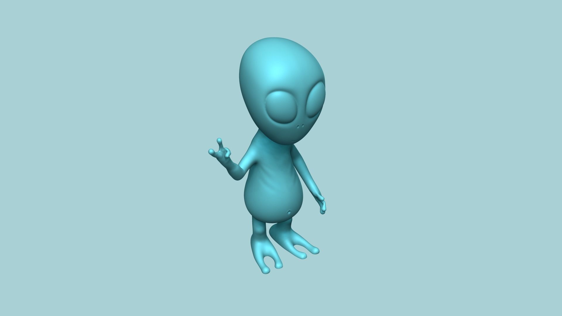 Cute Alien Miniature - STL Printable 3D print model_8