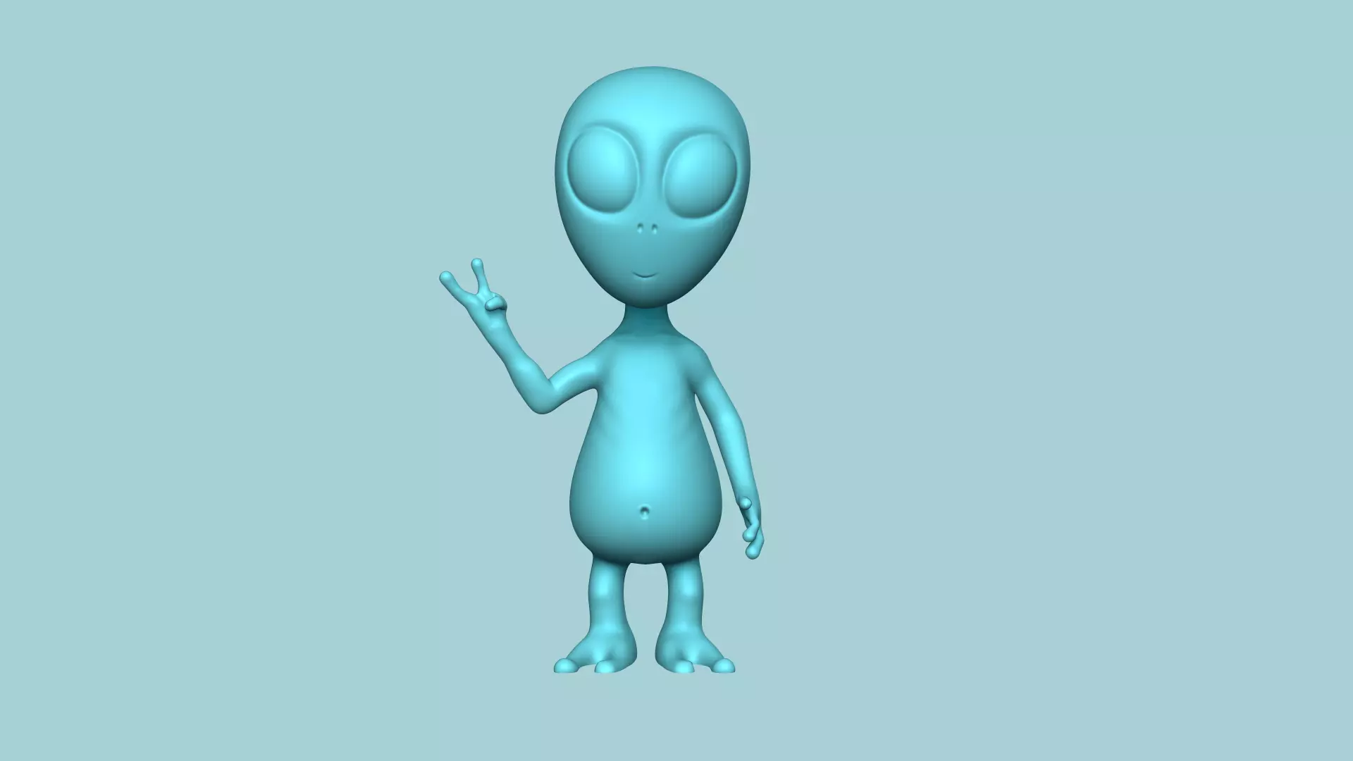 Cute Alien Miniature - STL Printable 3D print model_0
