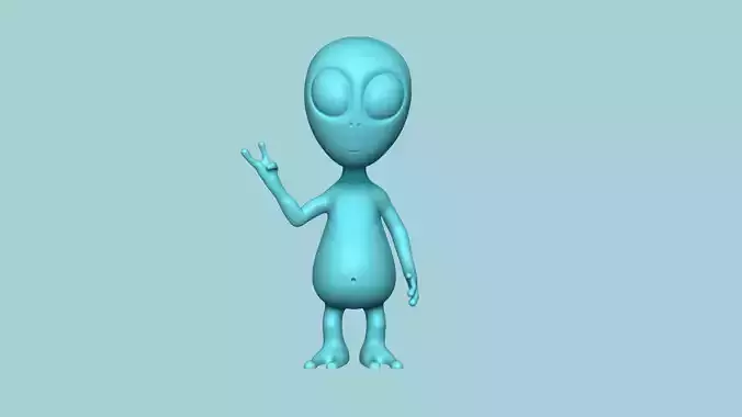 Cute Alien Miniature - STL Printable 3D print model