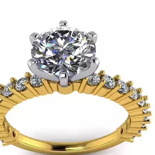 2 Carat Peg Head Solitaire with side accent stones Promise ring