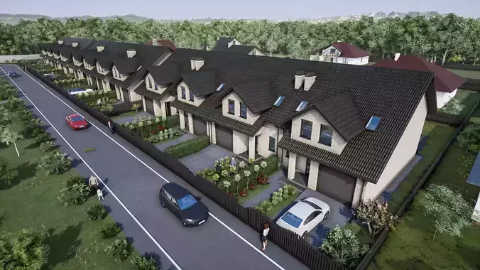  Suburban houses  4 types