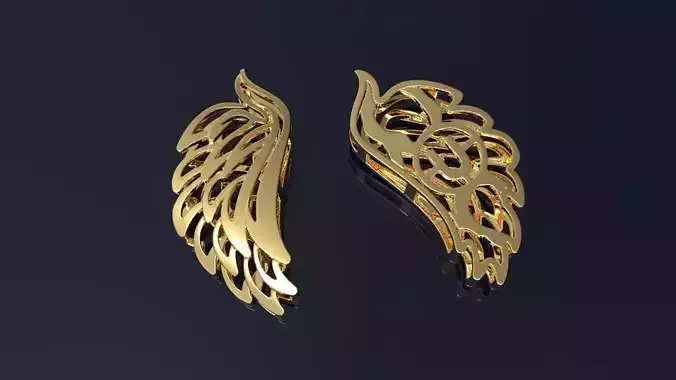 Wing with letter at the back 3D print model