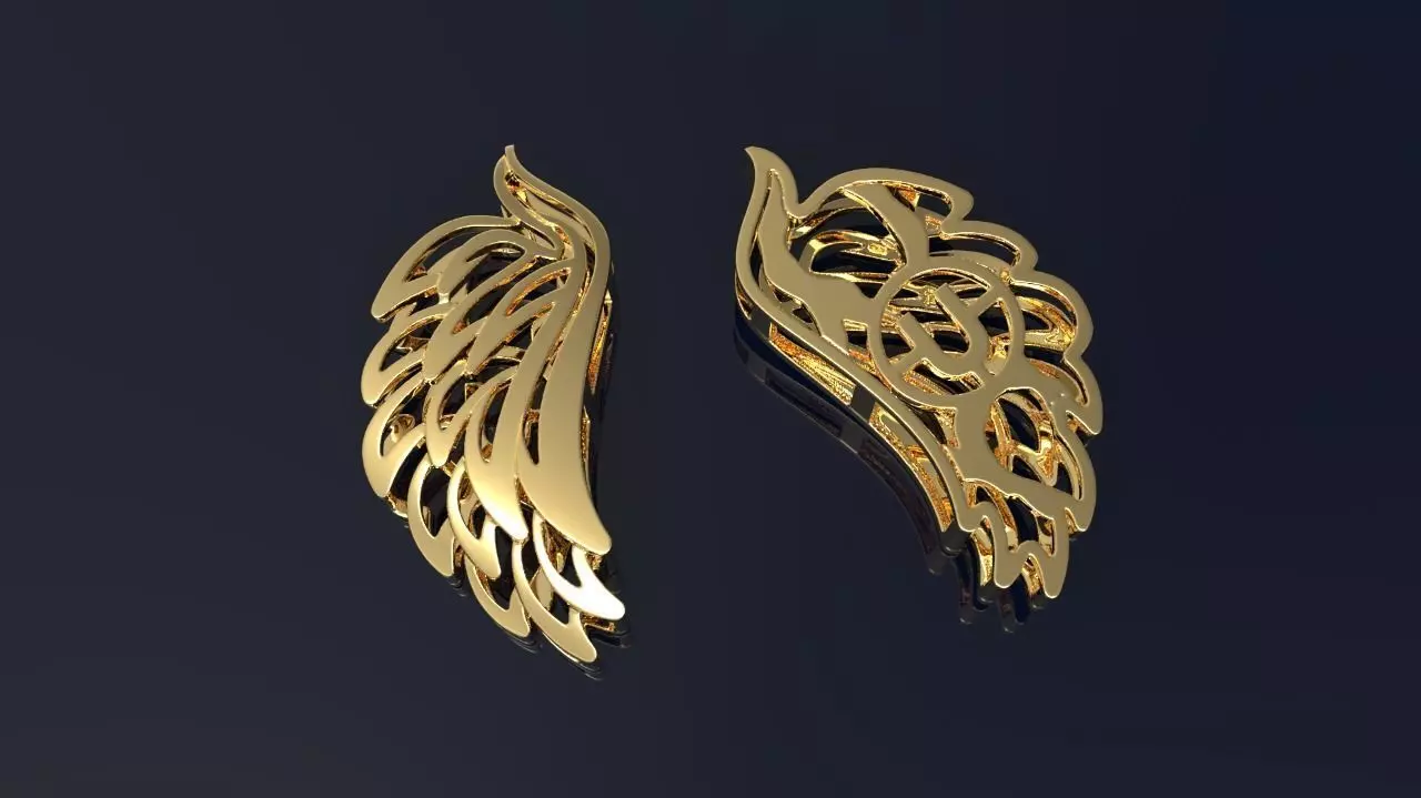 Wing with letter at the back 3D print model