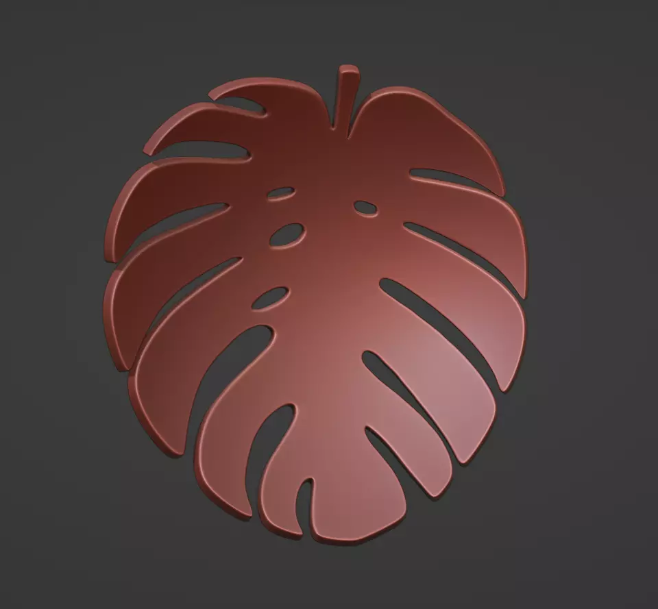Monstera Plant Shape Bowl 3D print model_0