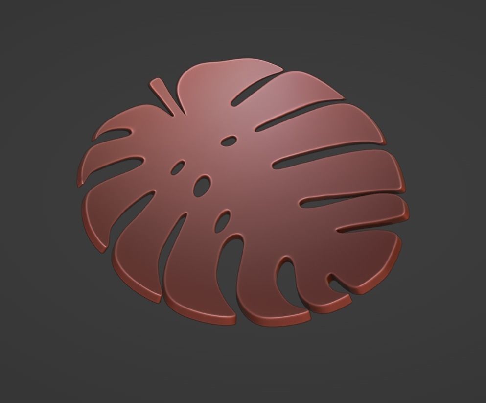 Monstera Plant Shape Bowl 3D print model_2