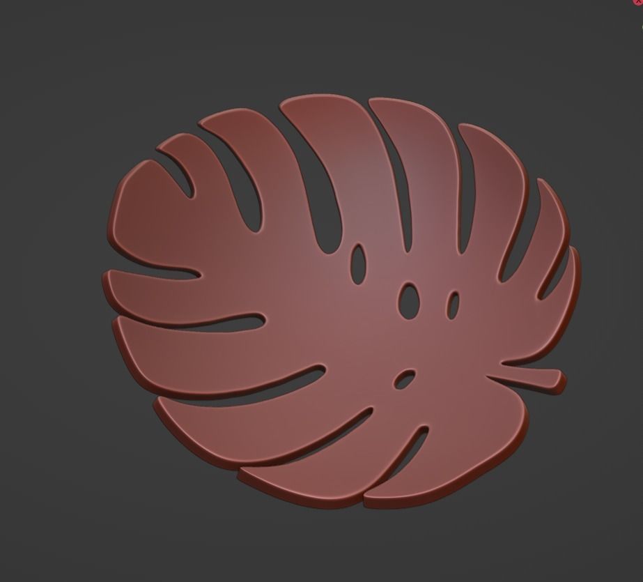 Monstera Plant Shape Bowl 3D print model_3