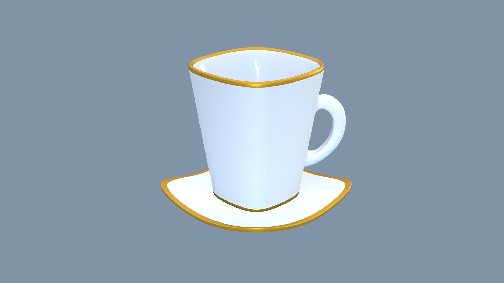 White Porcelain tea set 2 3D model_23