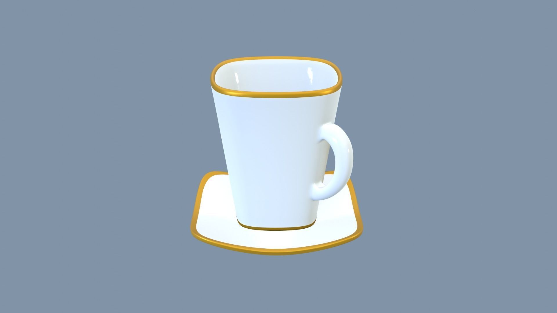 White Porcelain tea set 2 3D model_24