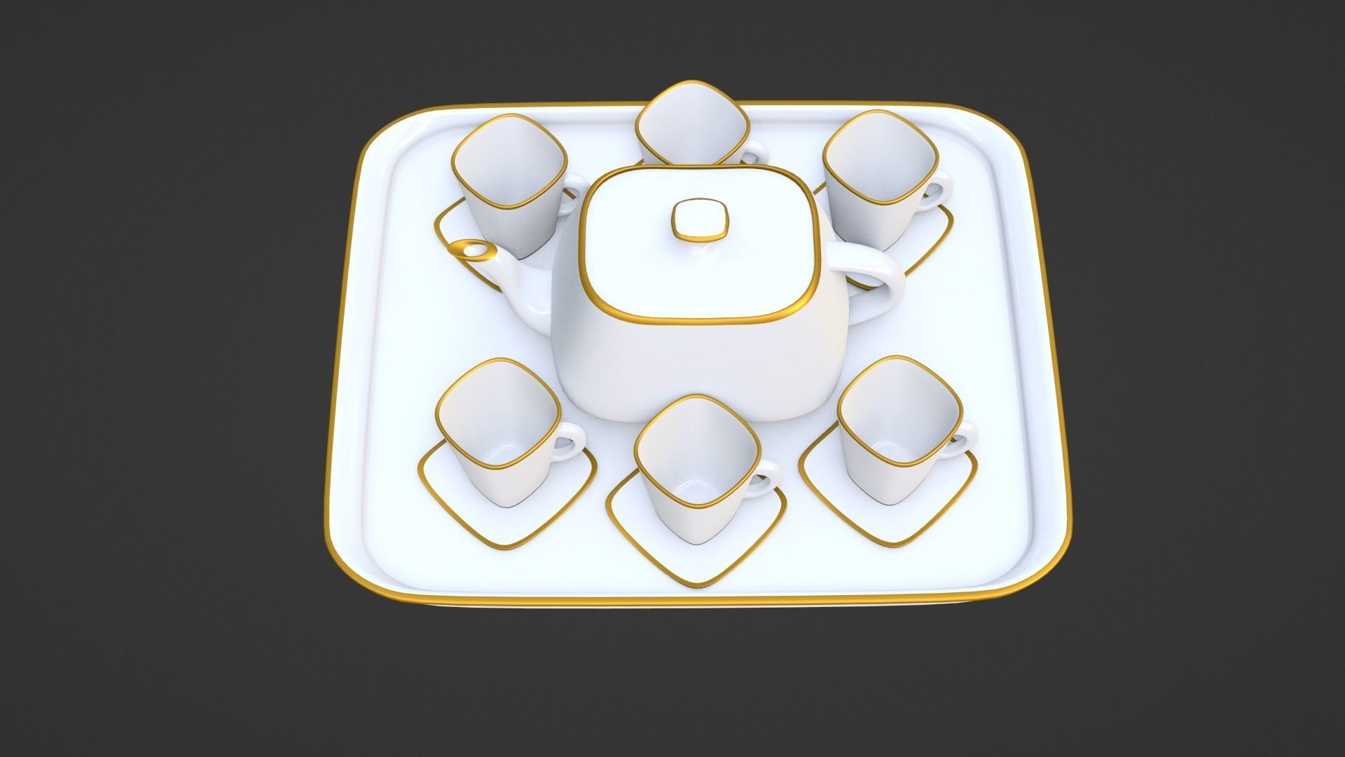 White Porcelain tea set 2 3D model_18