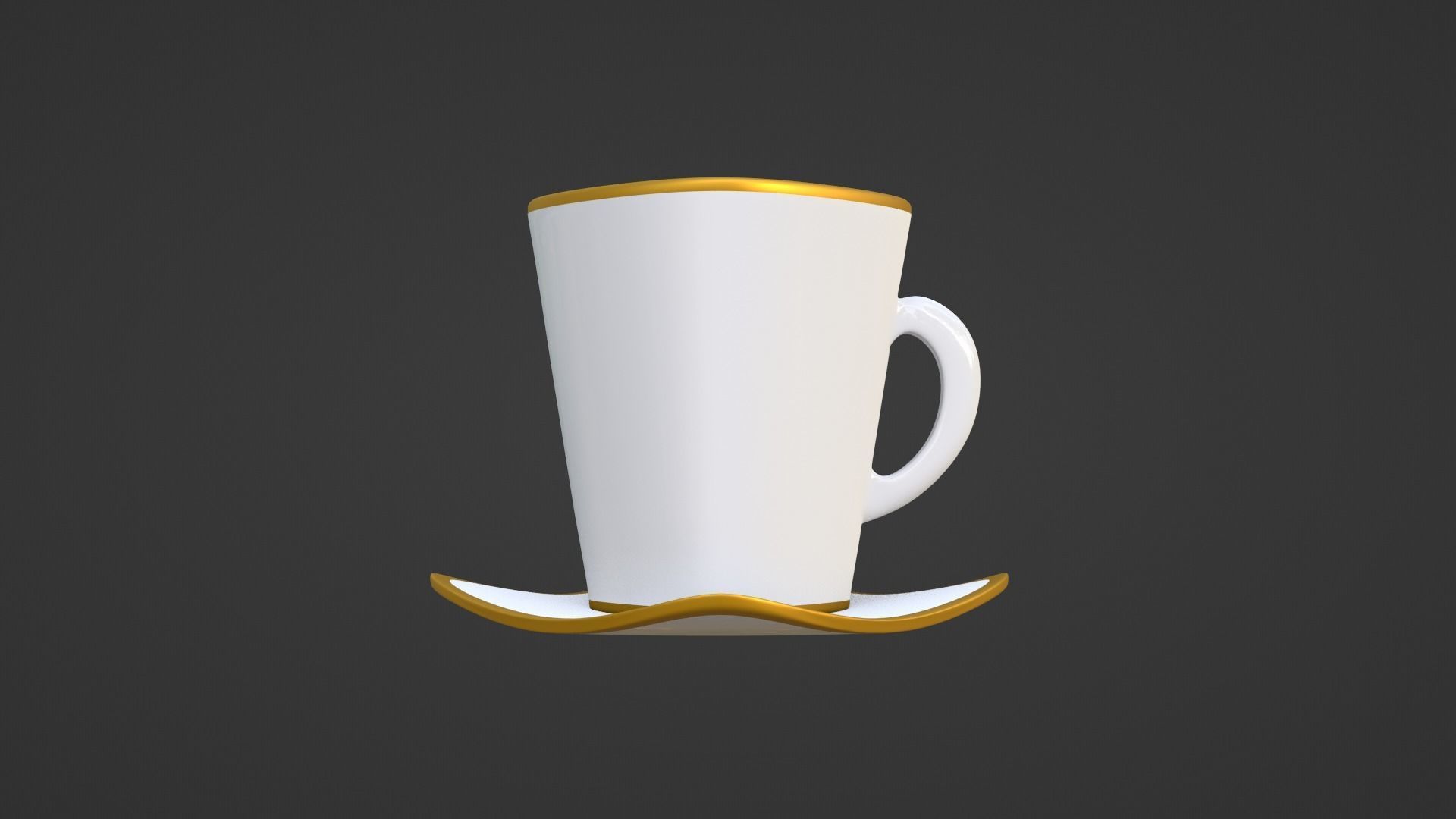 White Porcelain tea set 2 3D model_21